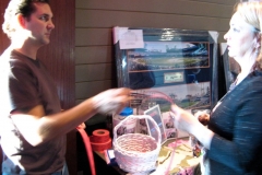 Jared giving 50 50 tickets to Laura Jannika